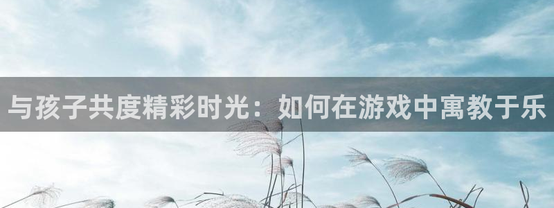 k8凯发天生赢家：与孩子共度精彩时光：如何在游戏中寓教于乐